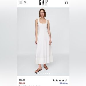 GAP Ivory Sleeveless Long Dress